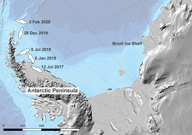 Depuis sa séparation avec le continent, l’iceberg A68 a déjà parcouru plus de 1.000 kilomètres. © Jonathan Amos, Twitter, Université de Swansea