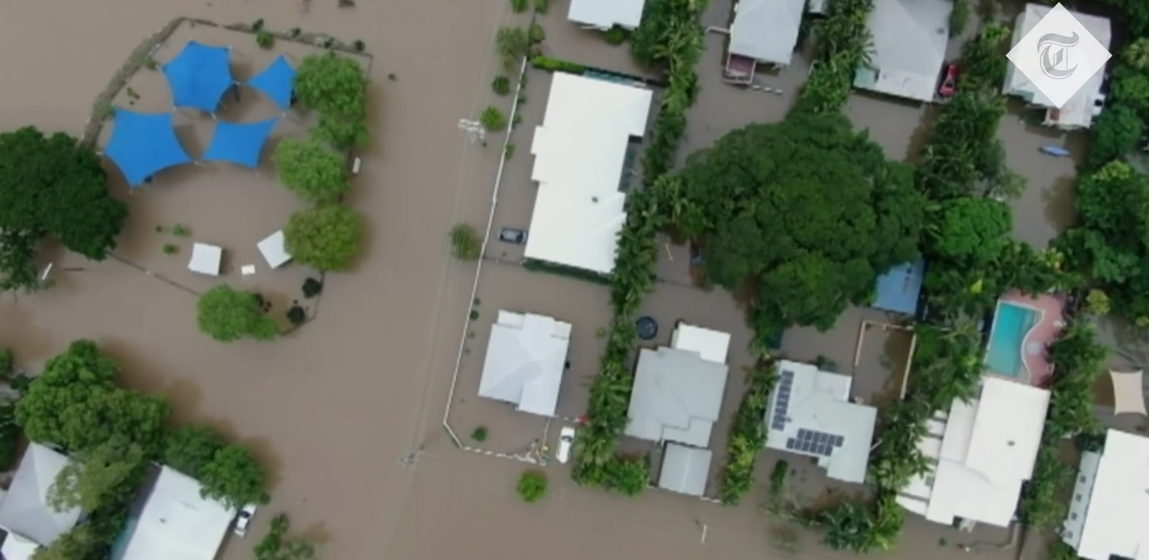 Des inondations meurtrières frappent le nord-est de l’Australie. © The Telegraph, YouTube