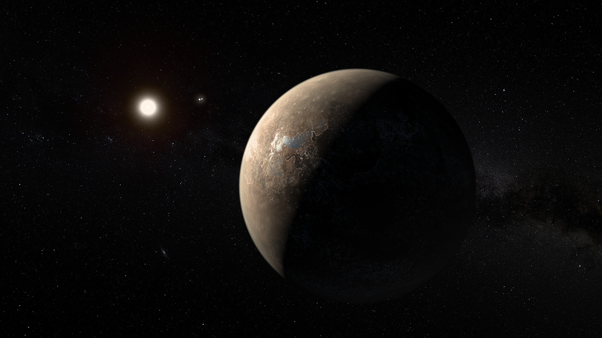 Proxima Centauri b est une exoplanète en orbite autour de Proxima Centauri, la plus proche étoile du soleil. © ESO, M. Kornmesser