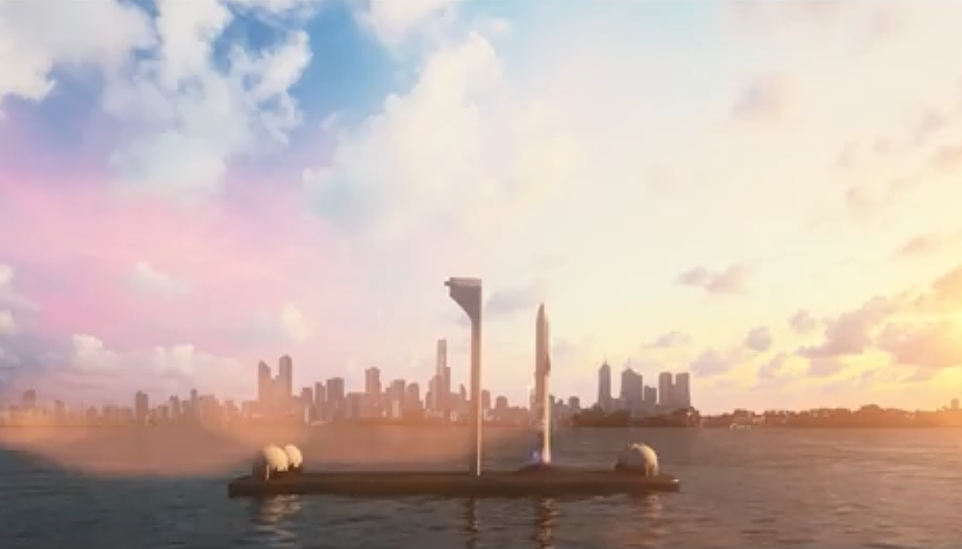 Le concept de voyage hypersonique SpaceX « Earth to Earth ». © SpaceX, YouTube