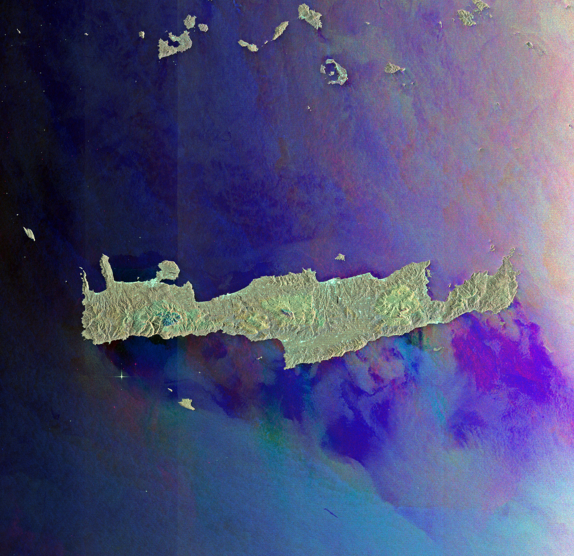 Les îles de la mer Egée photographiées par le satellite Envisat. © ESA