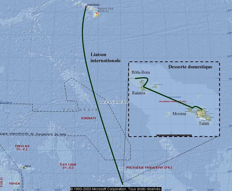 La paire de fibres optiques parcourt 4.658 kilomètres sur le fond de l'océan Pacifique pour rejoindre Hawaï où elle est connectée à d'autres lignes vers l'Amérique du nord, la Nouvelle-Zélande et l'Australie. La Polynésie française est désormais reliée à la toile mondiale. © OPT