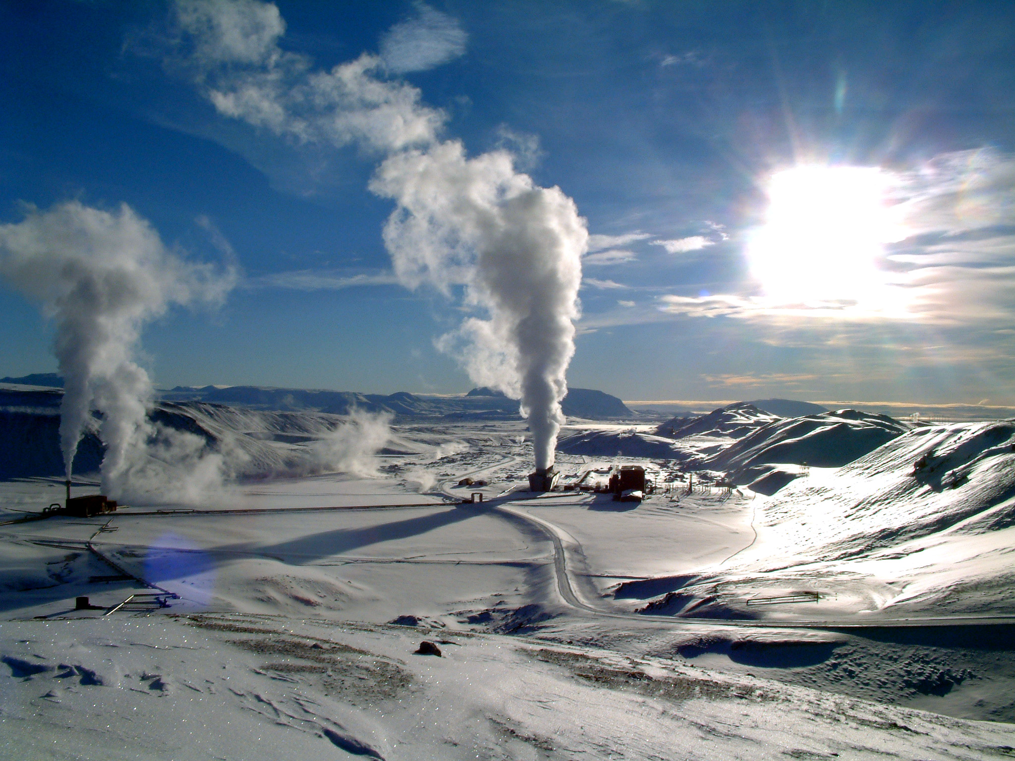 Le champ géothermique de Krafla en hiver. © Ásgeir Eggertsson/wikipédia