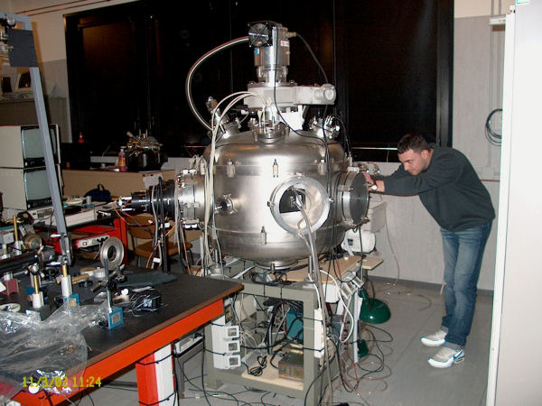 Un dispositif d'étude des interactions entre laser et plasma dans le laboratoire d'Antonio Giulietti. Crédit : The Intense Laser Irradiation Laboratoryw