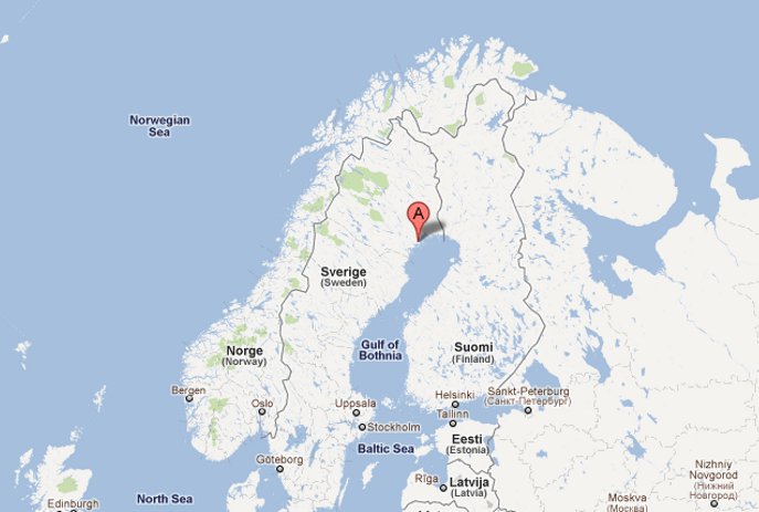 Facebook a décidé de placer son prochain centre de traitement des données à Lulea, en Suède. Ce sera le premier data center du célèbre réseau social situé en dehors des États-Unis. © Google Map