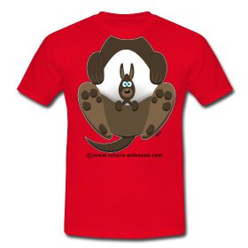 Dans la peau d'un kangourou avec les T-shirts de la collection&nbsp;métamorphoses.&nbsp;© Futura-Sciences
