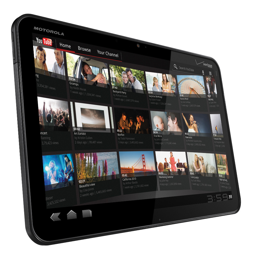 La tablette tactile Xoom, de Motorola, se connecte en Wi-Fi et en 3G. Elle embarque un processeur Tigra 2 et le système d'exploitation Android 3.0. © Motorola