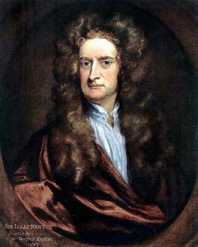 Isaac Newton, en 1702, peint par Sir Godfrey Kneller. Ce people est célèbre, mais pour quelle raison, au fait ?