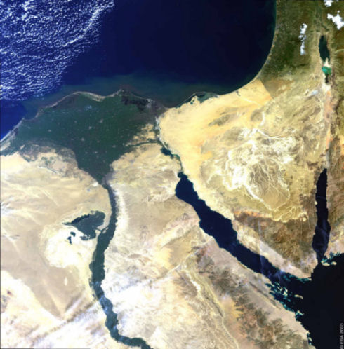 Le delta du Nil. Crédit : Esa