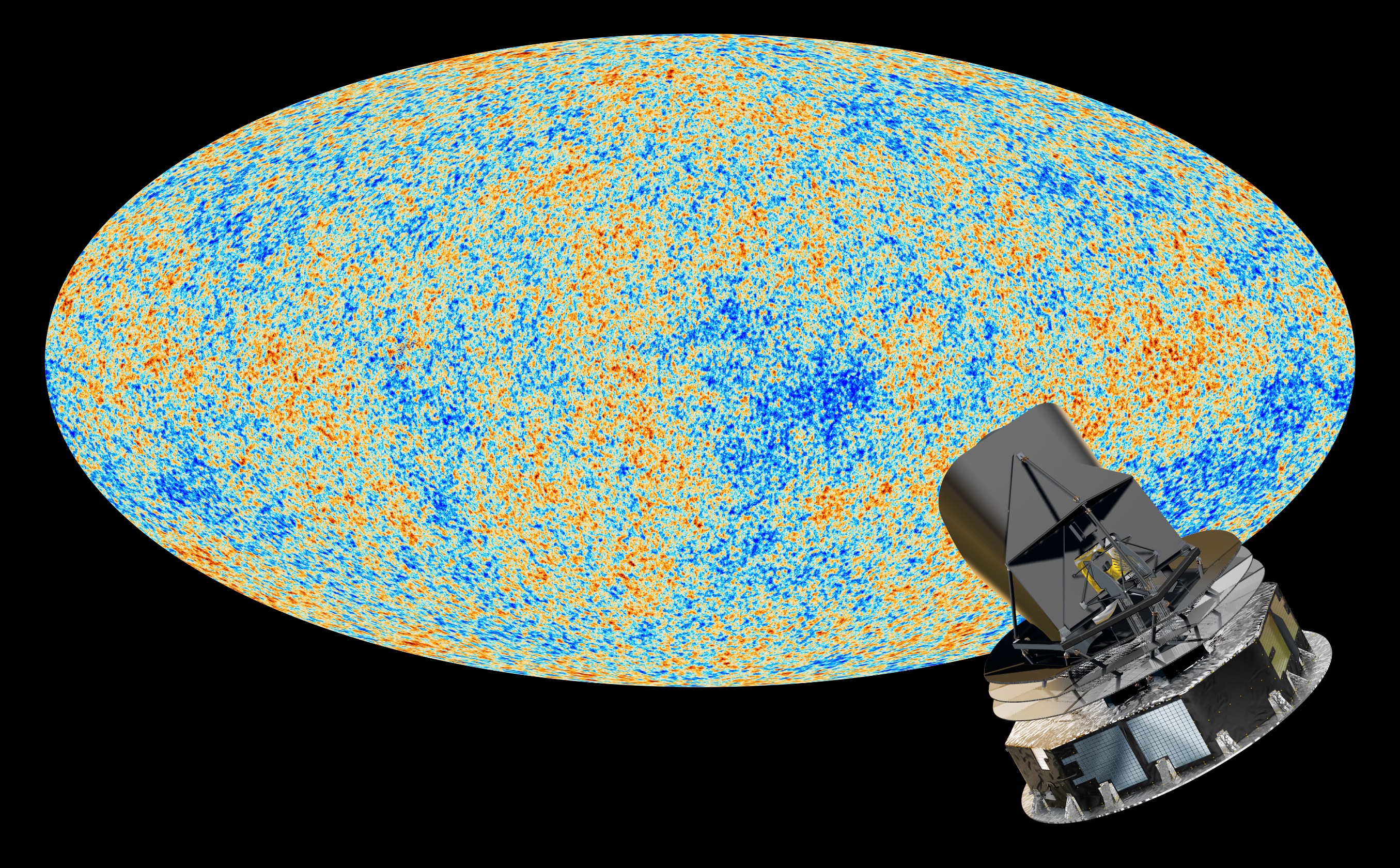 Une carte du rayonnement fossile observé par Planck. © Esa