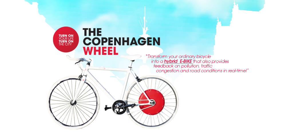 « Transformez votre vélo ordinaire en vélo hybride E-Bike qui donnera aussi des retours sur la pollution, les embouteillages et les conditions routières en temps réel ! » © Senseable Lab