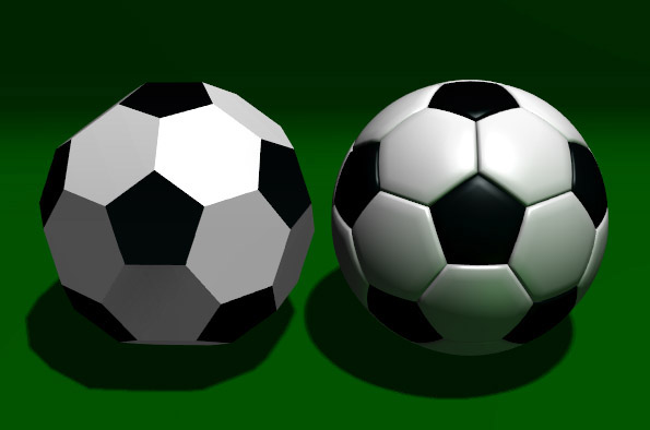 Un ballon de foot est un icosaèdre tronqué... © Domaine public