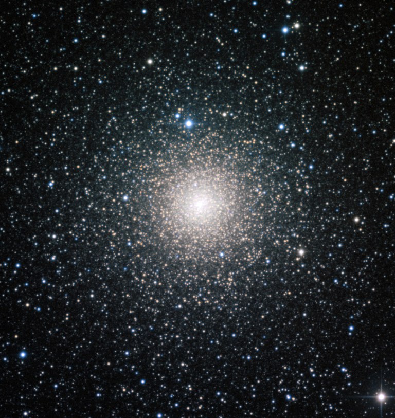 Cette image a été prise à l'aide du télescope de 2,2 mètres MPG/ESO qui équipe l'observatoire de l'ESO à La Silla au Chili. Elle montre NGC 6388, un amas globulaire de la Voie lactée, âgé de plus de 10 milliards d'années. © F. Ferraro, université de Bologne, ESO