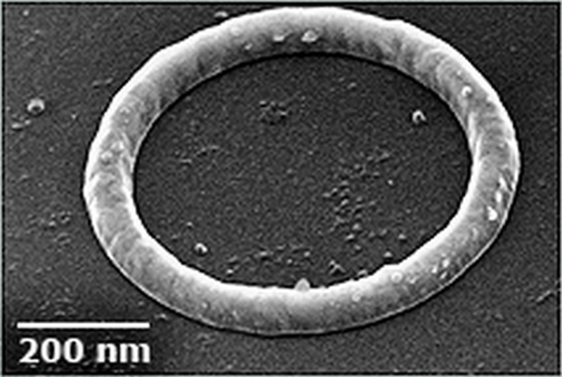 Un des anneaux de taille nanométrique dans lesquels des courants peuvent s'écouler pendant de très longues durées. Crédit : Jack Harris/Yale University