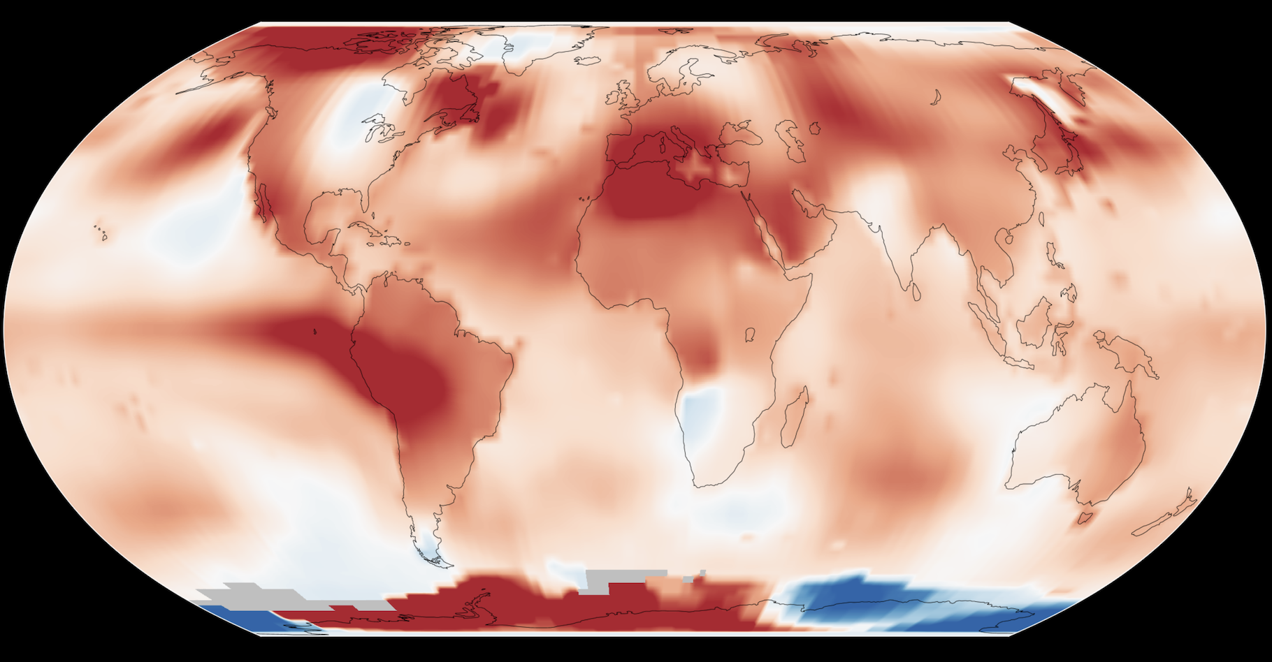 Alors que juillet 2023 a été le mois le plus chaud jamais enregistré dans le monde, la Nasa retrace l’histoire de l’évolution des températures depuis 1880. © Goddard Institute for Space Studies, Nasa