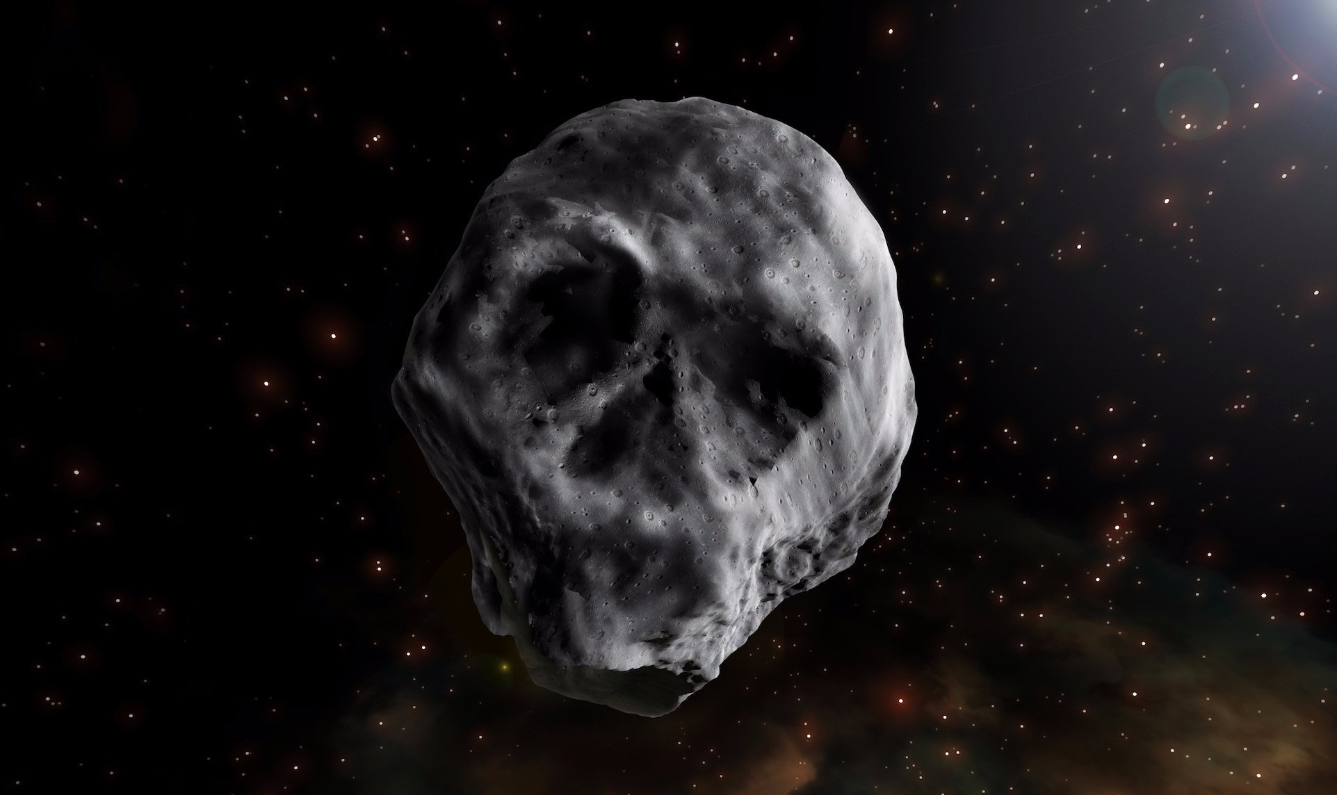 Illustration de 2015 TB145, l’astéroïde tête de mort. © José Antonio Peñas, SINC