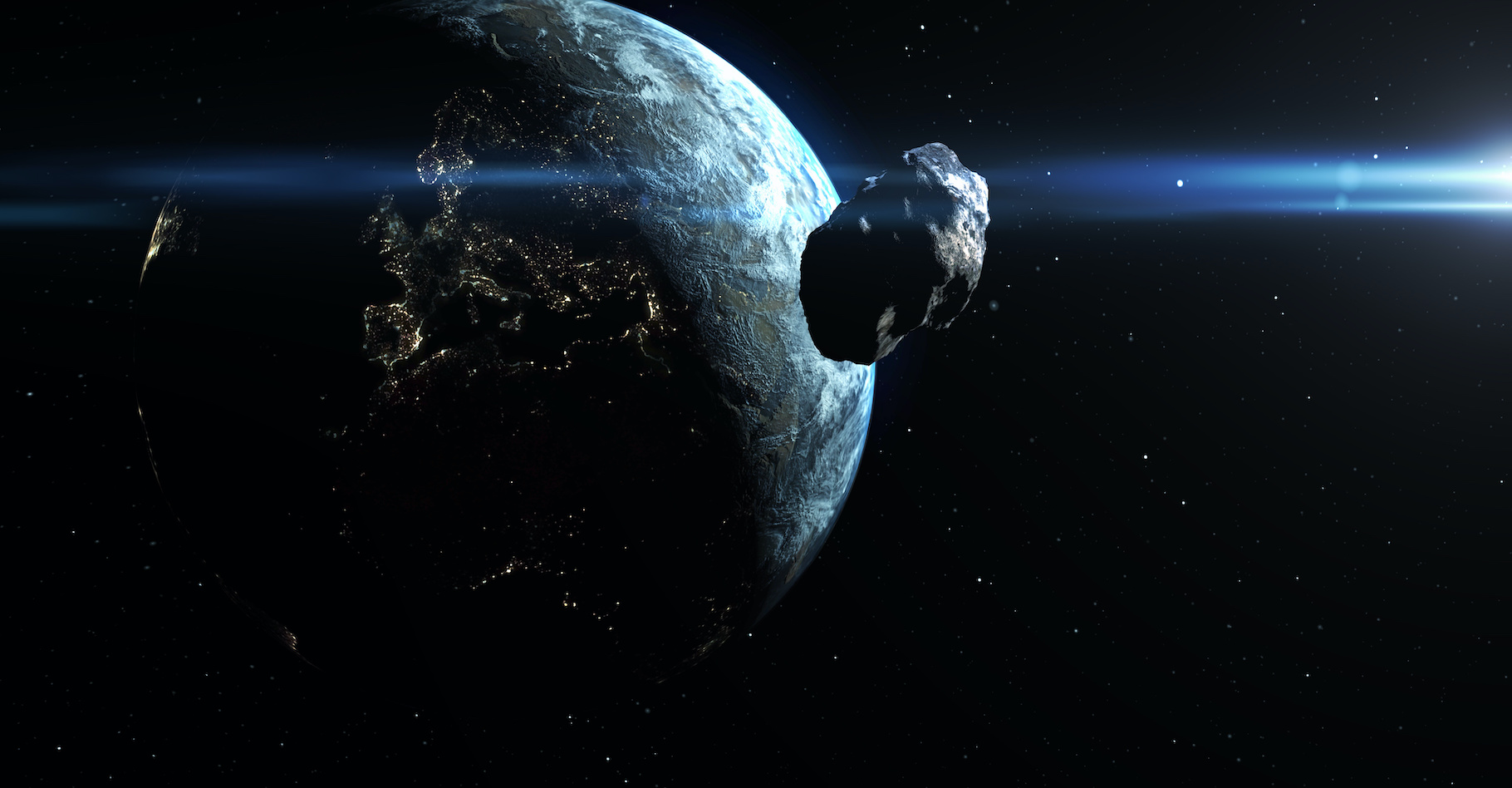 L’Agence spatiale européenne (ESA) détecte de plus en plus d’astéroïdes géocroiseurs dont elle peut ensuite étudier les trajectoires et juger du risque d’impact avec notre Terre. © ImageBank4U, Adobe Stock