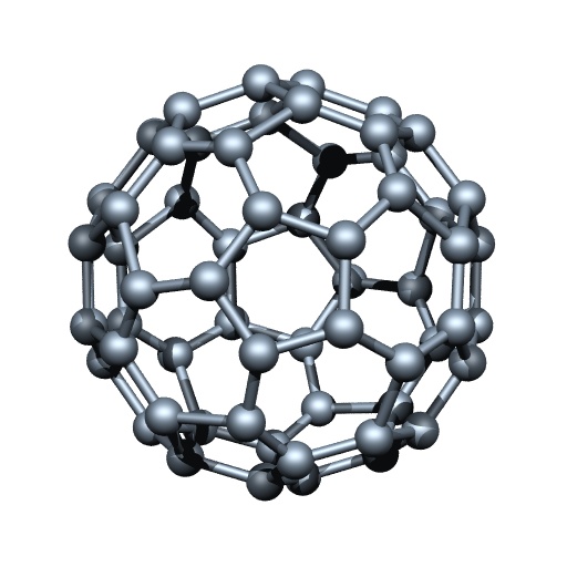 Représentation d'une molécule de fullerène C60. Crédit : Chris Ewels