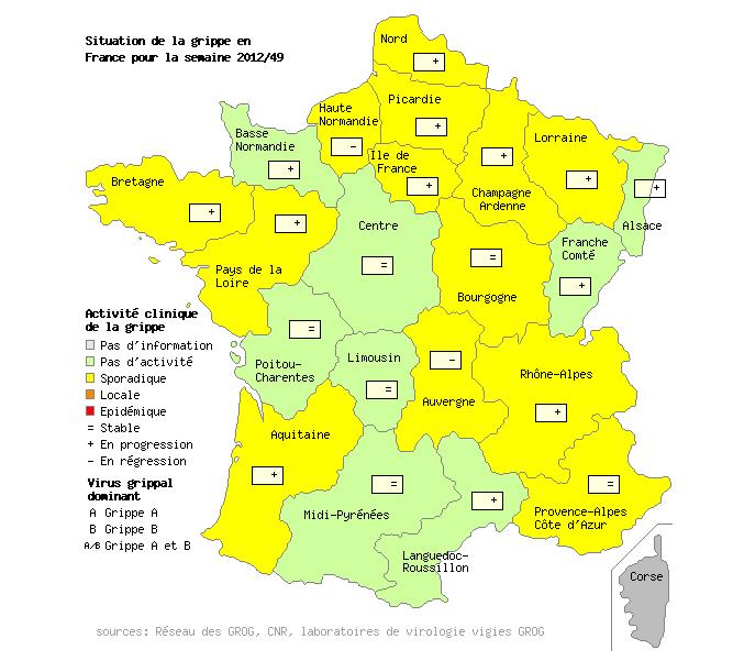 L'activité grippale reste encore faible en France métropolitaine, comme dans toute l'Europe. Mais le nombre de cas est en progrès. Quand l'épidémie se déclarera-t-elle vraiment ?&nbsp;© Grog