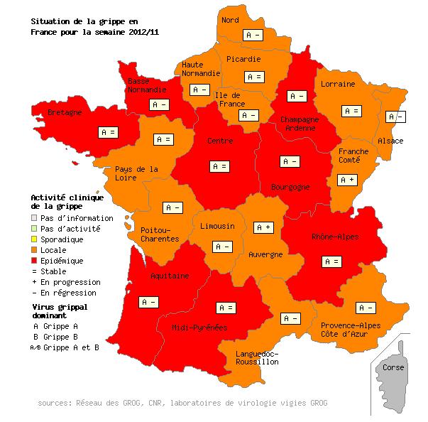 Encore un peu de patience et l'épidémie de grippe devrait passer. Mis à part en Franche-Comté où l'incidence est plus forte, dans les autres régions de France, la situation s'est stabilisée ou a reculé. © Grog
