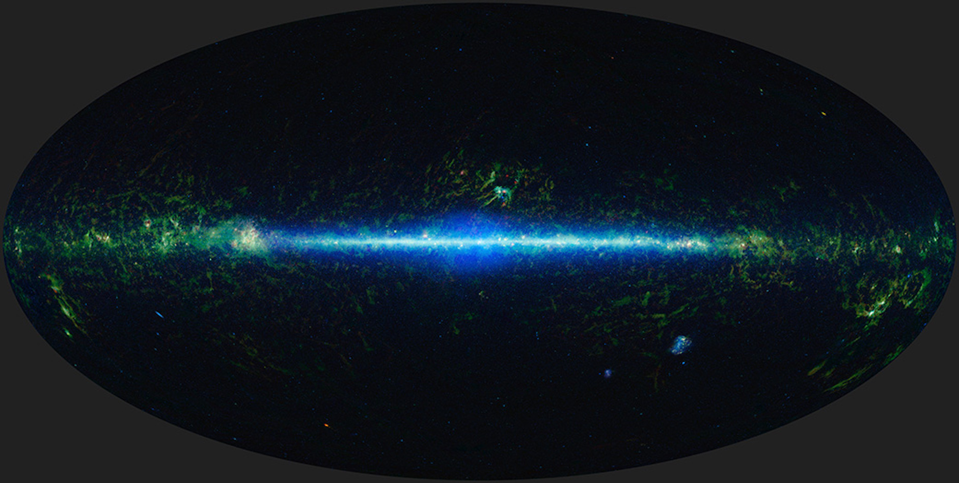 Cette image est composée de photos couvrant tout le ciel prises par le télescope spatial de la Nasa baptisé Wise — pour Wide-field infrared survey explorer. En combinant toutes les images construites depuis 12 ans, des astronomes nous proposent un timelapse étonnant. © Nasa, JPL-Caltech, Ucla