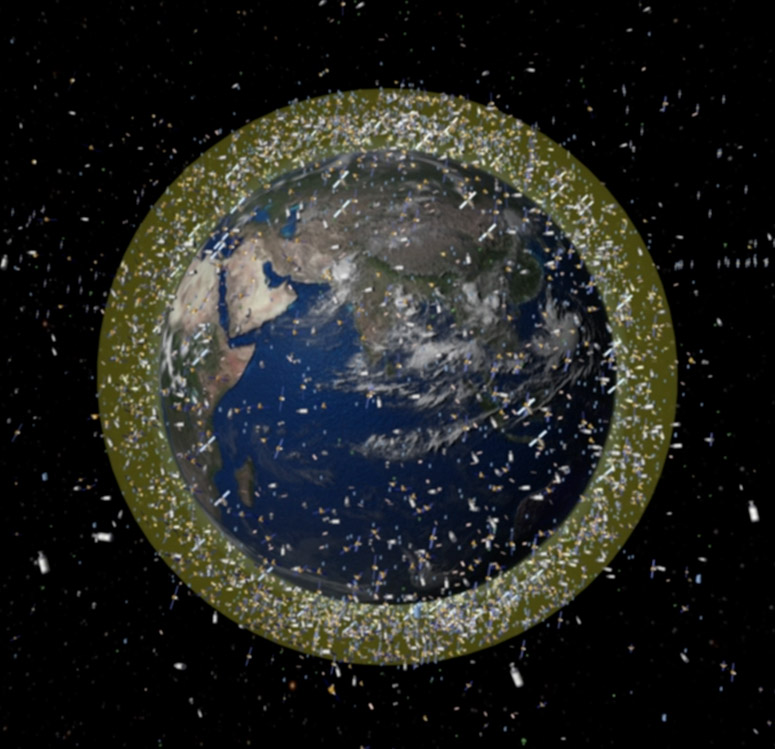 La Terre est entourée de plus de 20.000 débris spatiaux, flottants entre 800 et 1.400 km d’altitude. © Esa