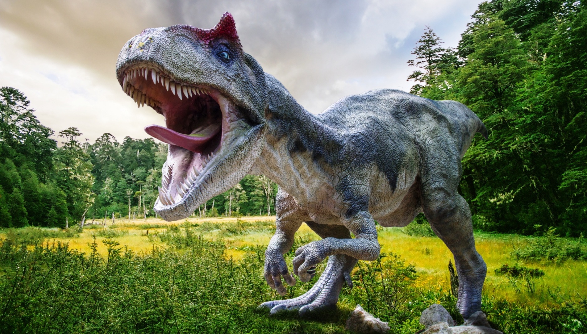 Une reconstitution d'artiste de l'aspect d'un dinosaure. Nous sommes encore loin de savoir quels sons ces animaux pouvaient émettre, bien que les oiseaux en soient les derniers représentants. © Lukas Uher, Shutterstock 