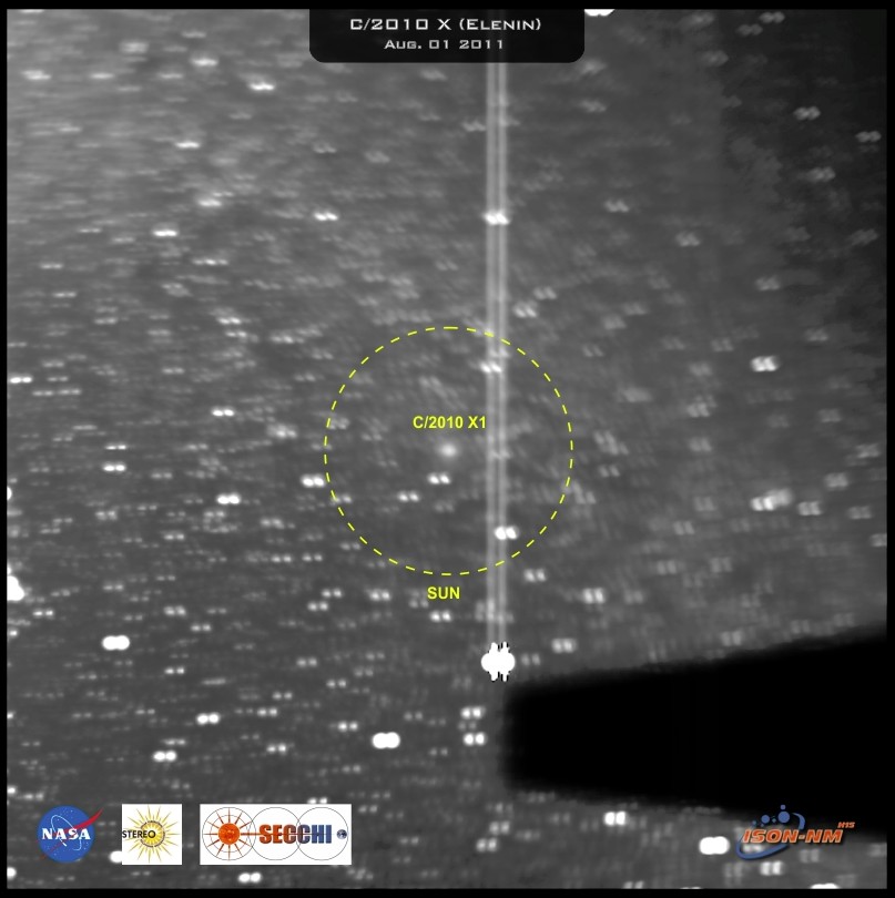 La comète Elenin photographiée par la sonde Stereo-B le 31 juillet 2011. © GFSC/Nasa/L. Elenin
