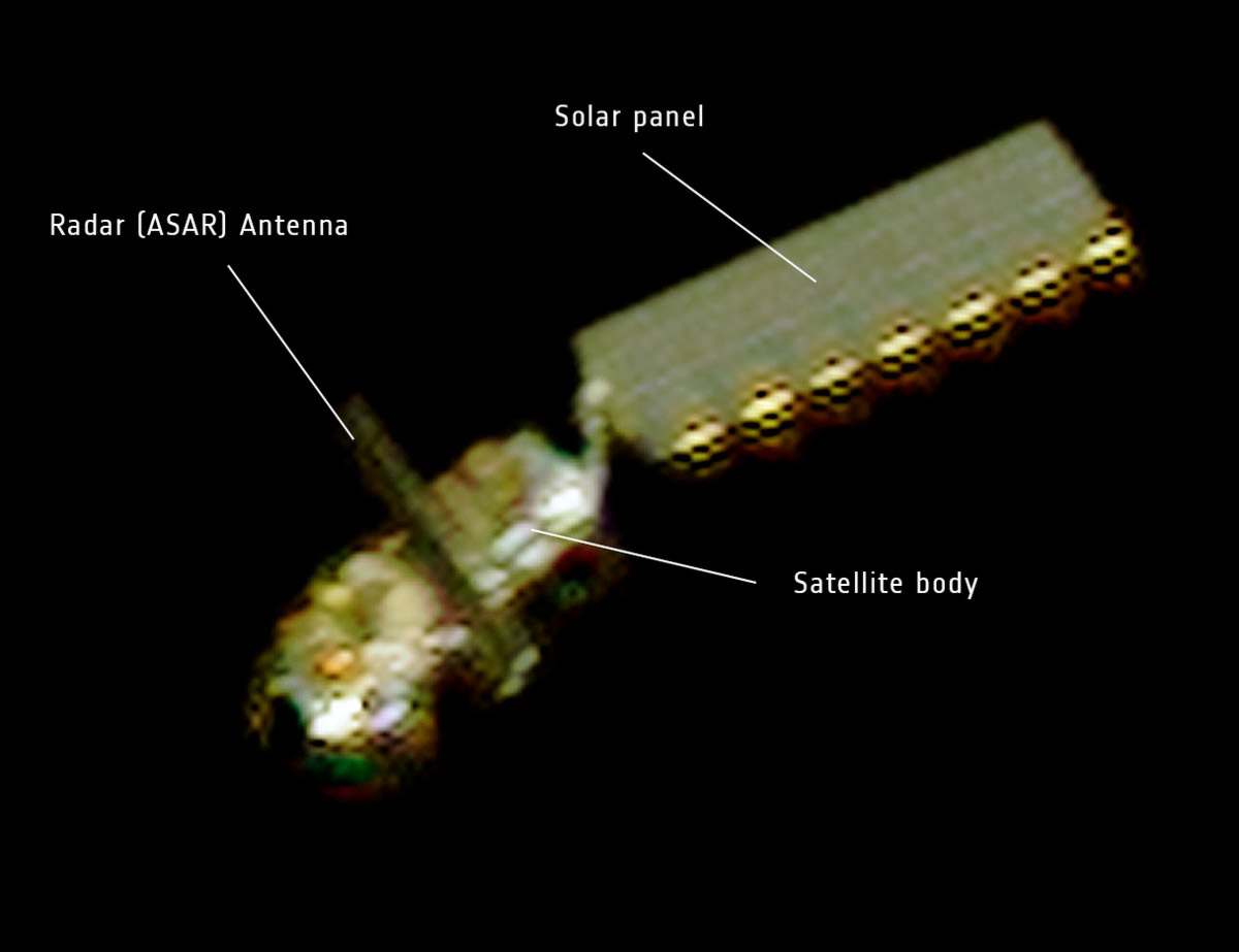 Le satellite européen Envisat vu par le satellite Pléiades le 15 avril 2012. © Centre national d'études spatiales (Cnes)