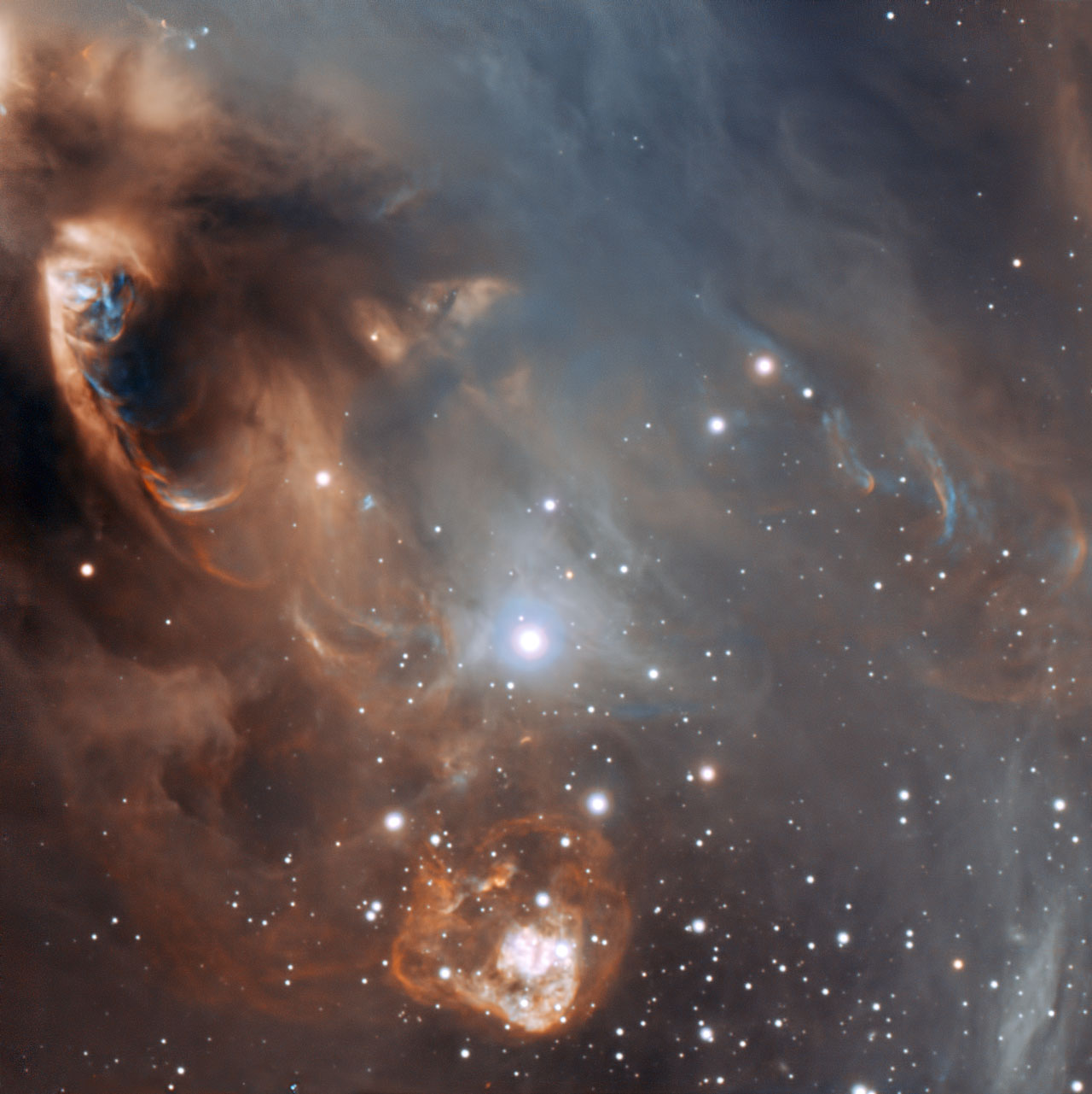 NGC 6729 et ses objets de Herbig-Haro mis en valeur par Sergey Stepanenko. © ESO