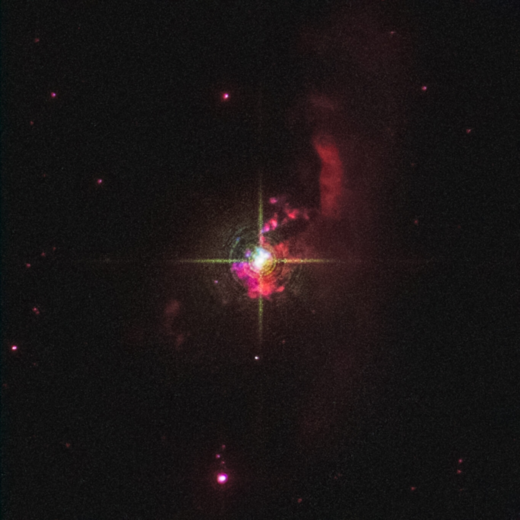Grâce au télescope spatial Hubble, des astronomes ont posé un regard nouveau sur l’étoile symbiotique Mira HM Sge. © Nasa, ESA, R. Sankrit (STScI), S. Goldman (STScI), J. DePasquale (STScI)