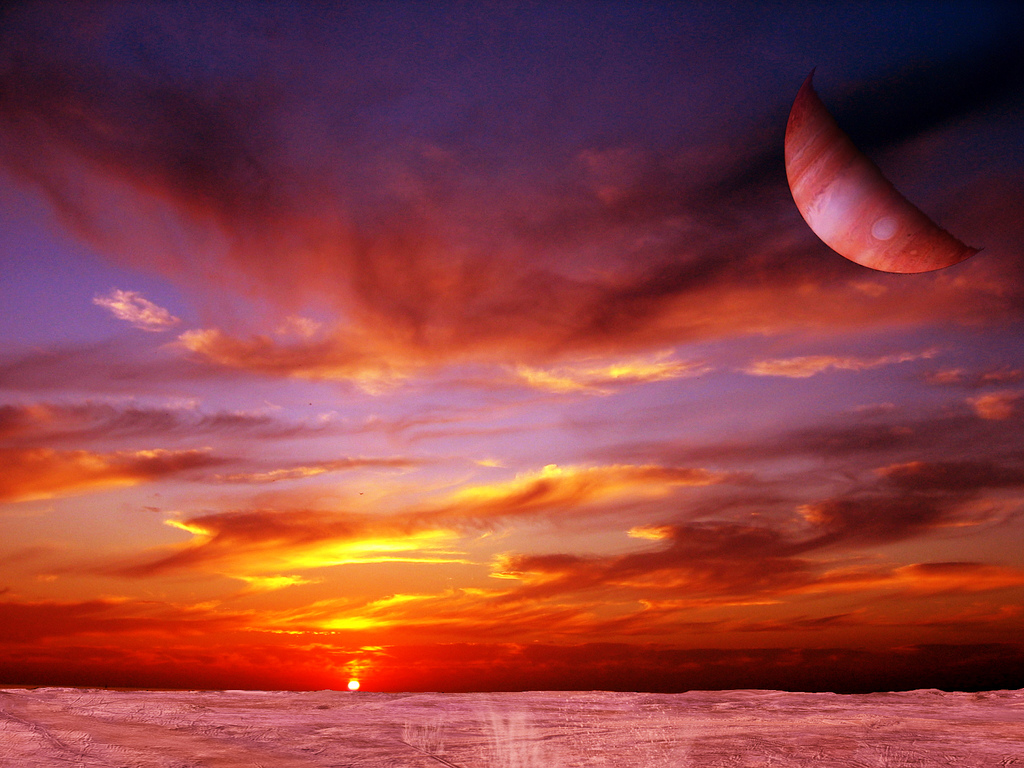 Lune gravitant autour d'une exoplanète. © Flickr, ComputerHotline, CC BY 2.0 