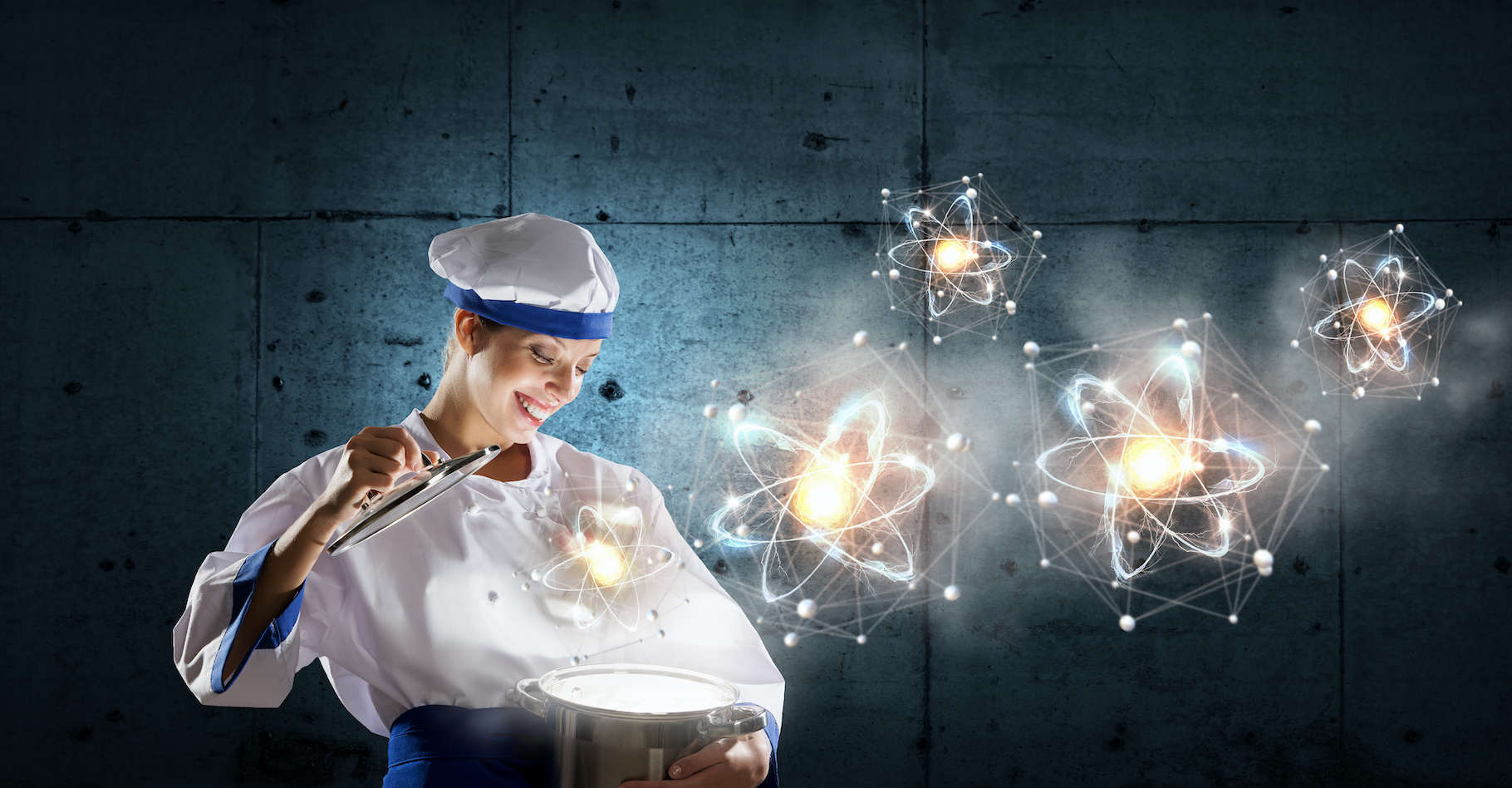 La cuisine moléculaire ou comment la science peut-elle se mettre au service de la cuisine pour créer les plaisirs culinaires de demain ? À découvrir dans l’exposition « Banquet ». © Sergey Nivens, Adobe Stock