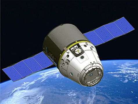 La capsule Dragon en orbite (vue d'artiste). Crédit SpaceX