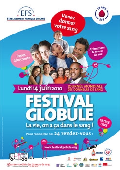 Le Festival Globule organisé par l'EFS sera présent dans 24 grandes villes françaises le 14 juin. © EFS
