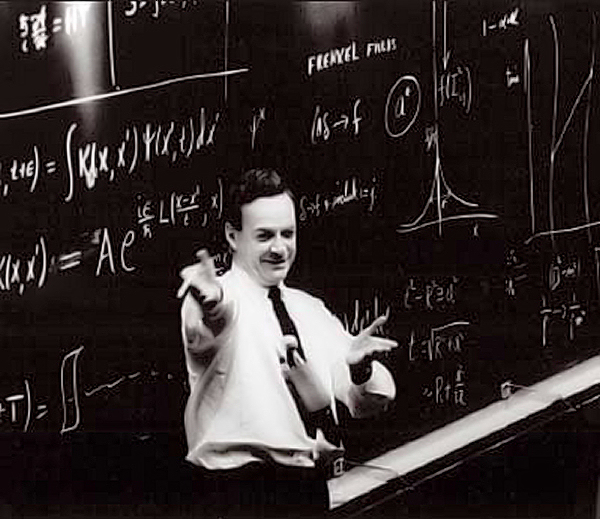 Richard Feynman en séminaire au Cern en 1965 juste après avoir reçu son prix Nobel. C'est l'un des pères de la théorie des ordinateurs quantiques. Crédit : IOP-Cern