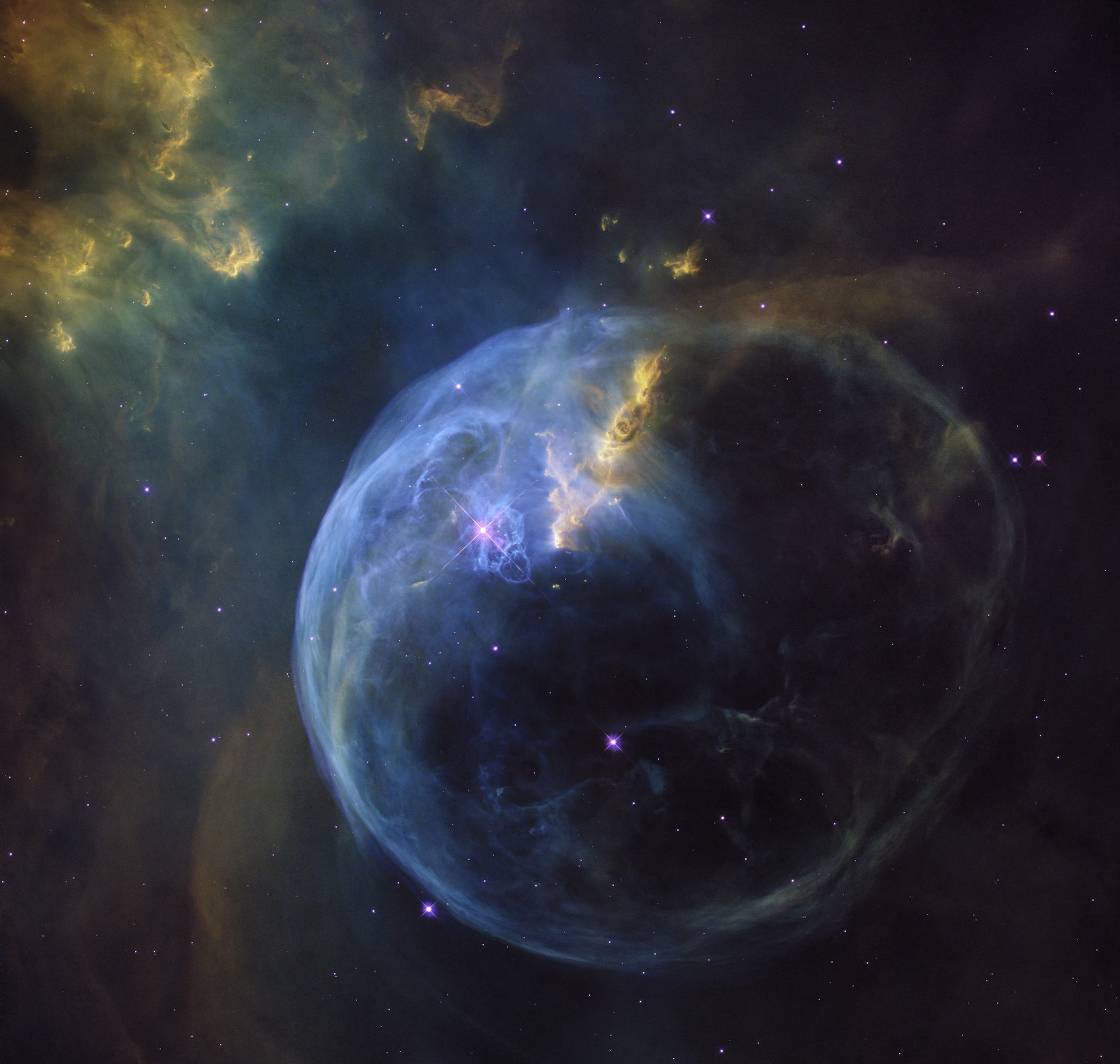 La nébuleuse de la Bulle se situe à quelque 8.000 années-lumière de notre Terre, dans la constellation de Cassiopée. © Nasa, ESA, Hubble Heritage Team