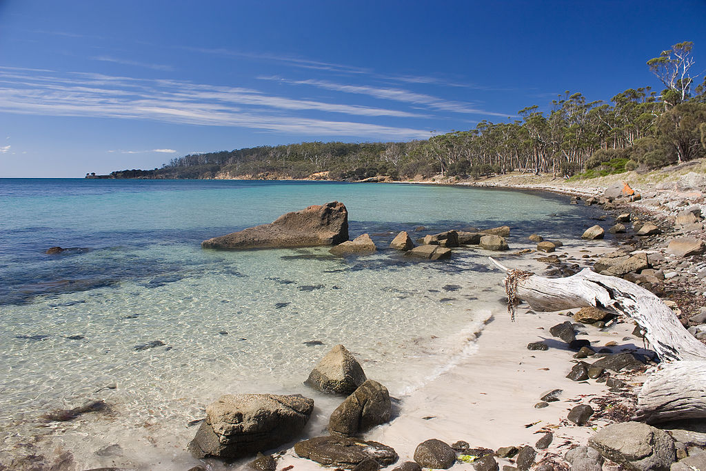 Le parc national de Maria Island se trouve en Tasmanie. Réserve terrestre très importante pour les oiseaux, elle&nbsp;est aussi un parc maritime, dans lequel en 2007 un cargo a été coulé pour former un récif de plongée. © JJ Harrison, Wikipédia, cc by sa 3.0