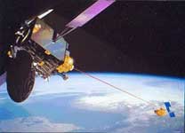Artemis et SPOT 4 reliés par une liaison laserCredit image : ESA