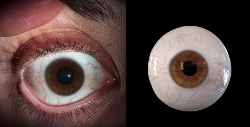 Disney Research a fait un grand pas dans le domaine de l’animation numérique avec sa technique de capture de l’œil humain. Son procédé parvient à reproduire la forme et la texture des différentes parties visibles de l’œil et même à reproduire la dilatation de la pupille. © Disney Research