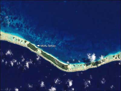 Atoll de RangiroaCrédit : NasaSatellite: Landsat 7