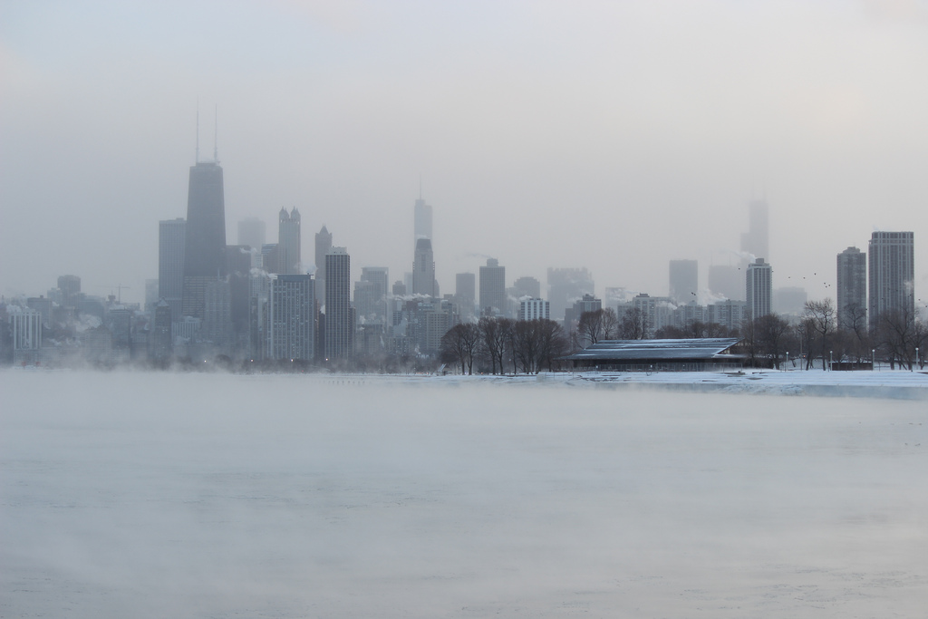 Chicago figure parmi les villes les plus touchées par la vague de froid. Les écoles sont fermées et les ours polaires ont été enfermés dans les abris des zoos. © edward stojakovic, Flickr, cc by 2.0