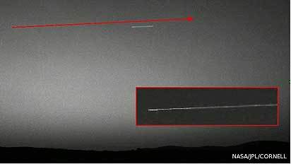 Premier météore observé dans l'atmosphère de Mars, le 7 mars 2004
