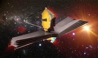 Le Télescope spatial James Webb, futur successeur de Hubble (vue d'artiste).crédit ESA