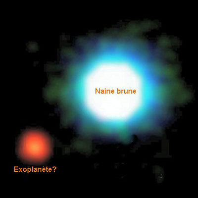 L'exoplanète 2M1207b et son étoile, la naine brune 2M1207a