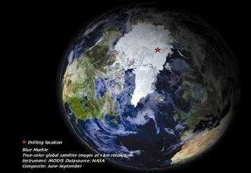 Les forages ont été effectués sur la ride océanique Lemonosov en Arctique central. (Crédits : MODIS-NASA 2006)
