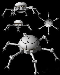 Concept de robot capable d'inspecter la structure extérieure d'un engin spatial et de procéder à quelques réparations - Crédits NASA / JPL-Caltech.