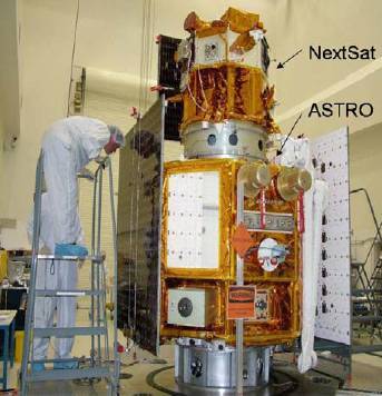 Préparation des satellites NextSat et Astro avant le lancement.