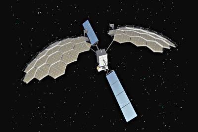 Le futur satellite ETS-8 en orbite (vue d'artiste)