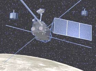 La sonde japonaise selene-1, accompagnée de ses deux sous-satellites.